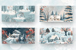 Snowy Winter Cottagecore Mug Wrap Sublimation Designs Product Image 2
