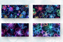 Cute Neon Blooming Flowers Mug Wrap Sublimation Designs Product Image 2