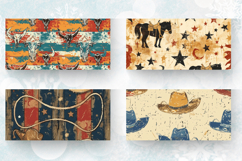 Cowboy Fabric Rustic Mug Wrap Sublimation Designs Product Image 2