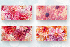 Watercolor Dahlia Flowers mug wrap sublimation Designs Product Image 2
