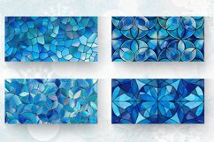 Blue Stained Glass Paper Print Mug wrap Sublimation Designs Product Image 2