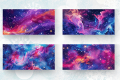 Galaxy Glitter Vibrant Celestial Mug Wrap Sublimation Design Product Image 2