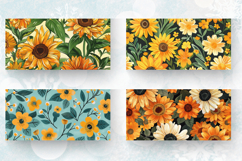 Teal &amp; Yellow Flowers mug wrap sublimation Designs Product Image 2