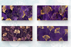Purple and Gold Ginkgo Mug Wrap Sublimation Designs Product Image 2