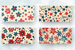 Retro 4th of July Floral Mug Wrap Sublimation Designs Product Image 2