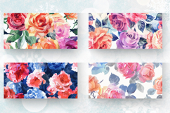 Summer Watercolor Roses Bouquet mug wrap sublimation Designs Product Image 2