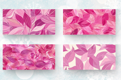 Pink Abstract Leaves Mug Wrap Sublimation Designs Product Image 2
