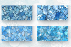 Baby Blue Stained Glass Mug Wrap Sublimation Designs Product Image 2