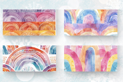 Watercolor Boho Rainbow Mug Wrap Sublimation Designs Product Image 2