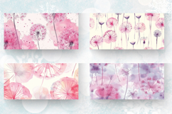 Watercolor Pink Dandelion Mug Wrap Sublimation Designs Product Image 2