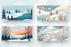 Whimsical Winter Landscape Mug Wrap Sublimation Designs Product Image 2