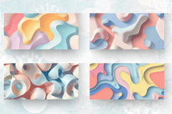 Pastel 3D Abstract Shapes Mug Wrap Sublimation Designs Product Image 2