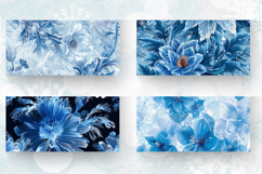 Winter Frozen Flowers Mug Wrap Sublimation Designs Product Image 2