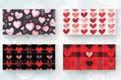 Hearts Valentines Day Plaid Mug Wrap Sublimation Designs Product Image 2
