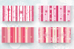 Pink Christmas stripe Mug Wrap Sublimation Designs Product Image 2
