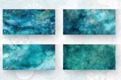 Teal Galaxy Glitter Mug Wrap Sublimation Designs Product Image 2