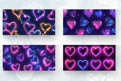 Disco Luxury Glitter Neon Hearts Mug Wrap Sublimation Design Product Image 2