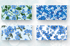 Forget Me Not Blue Floral Mug Wrap Sublimation Designs Product Image 2