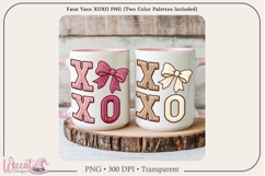 XOXO Faux Yarn PNG, Knit Valentine Letter Design, Product Image 4