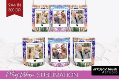 Stained Glass Photo Mug Wrap PNG - Flowers Picture Frame Mug Product Image 1