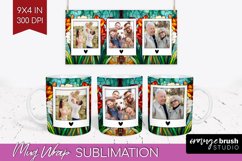 Stained Glass Photo Mug Wrap PNG - Flowers Picture Frame Mug Product Image 1