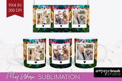 Stained Glass Photo Mug Wrap PNG - Flowers Picture Frame Mug Product Image 1