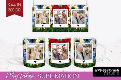 Stained Glass Photo Mug Wrap PNG - Flowers Picture Frame Mug Product Image 1