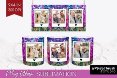 Stained Glass Photo Mug Wrap PNG - Flowers Picture Frame Mug Product Image 1
