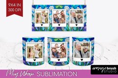 Stained Glass Photo Mug Wrap PNG - Flowers Picture Frame Mug Product Image 1