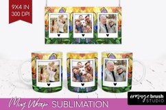 Stained Glass Photo Mug Wrap PNG - Flowers Picture Frame Mug Product Image 1