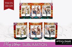 Stained Glass Photo Mug Wrap PNG - Flowers Picture Frame Mug Product Image 1