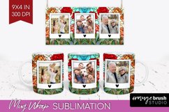Stained Glass Photo Mug Wrap PNG - Flowers Picture Frame Mug Product Image 1