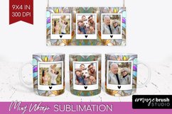 Stained Glass Photo Mug Wrap PNG - Flowers Picture Frame Mug Product Image 1