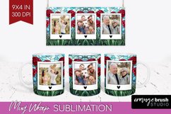 Stained Glass Photo Mug Wrap PNG - Flowers Picture Frame Mug Product Image 1