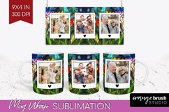 Stained Glass Photo Mug Wrap PNG - Flowers Picture Frame Mug Product Image 1
