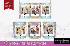 Stained Glass Photo Mug Wrap PNG - Flowers Picture Frame Mug Product Image 1