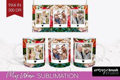 Stained Glass Photo Mug Wrap PNG - Flowers Picture Frame Mug Product Image 1