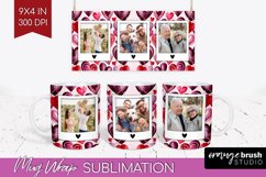 Valentines Day Photo Mug Wrap PNG - Heart Picture Frame Mug Product Image 1