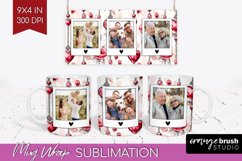 Valentines Day Photo Mug Wrap PNG - Heart Picture Frame Mug Product Image 1