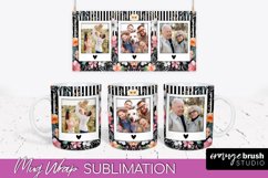 Add Your Photo Mug Wrap -Floral Mug Sublimation Design Product Image 1