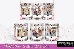 Add Your Photo Mug Wrap -Floral Mug Sublimation Design Product Image 1