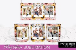 Add Your Photo Mug Wrap -Floral Mug Sublimation Design Product Image 1