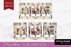 Floral Photo Mug Wrap PNG - Peony Flower Picture Frame Mug Product Image 1