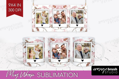 Floral Photo Mug Wrap PNG - Peony Flower Picture Frame Mug Product Image 1