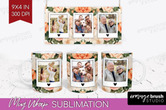 Floral Photo Mug Wrap PNG - Peony Flower Picture Frame Mug Product Image 1