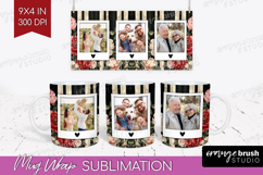 Floral Photo Mug Wrap PNG - Peony Flower Picture Frame Mug Product Image 1