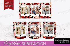 Retro Flowers Photo Mug Wrap PNG - Floral Picture Frame Mug Product Image 1