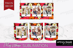 Retro Flowers Photo Mug Wrap PNG - Floral Picture Frame Mug Product Image 1