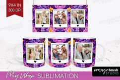 Retro Flowers Photo Mug Wrap PNG - Floral Picture Frame Mug Product Image 1