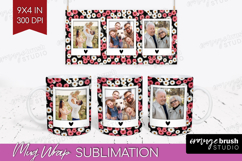 Retro Flowers Photo Mug Wrap PNG - Floral Picture Frame Mug Product Image 1